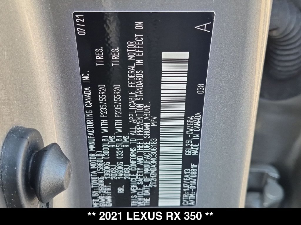 Used 2021 Lexus RX 350 AWD w/ Premium Package image 36