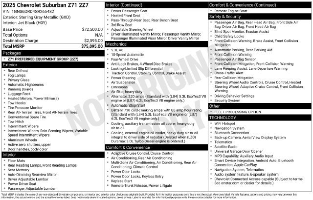 Used 2025 Chevrolet Suburban Z71 AWD/4WD image 51
