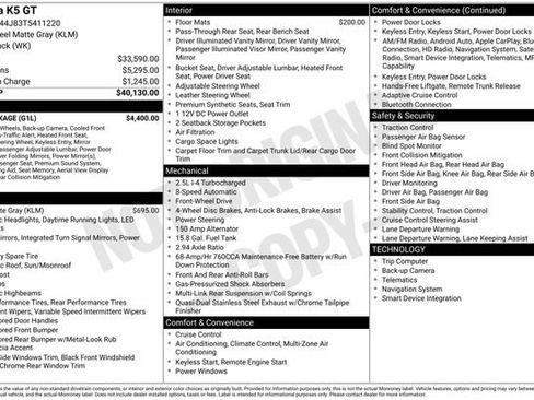 New 2026 Kia K5 GT w/ GT1 Package FWD image 31