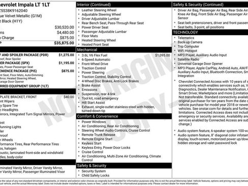 Used 2019 Chevrolet Impala LT w/ Sunroof and Spoiler Package FWD image 2