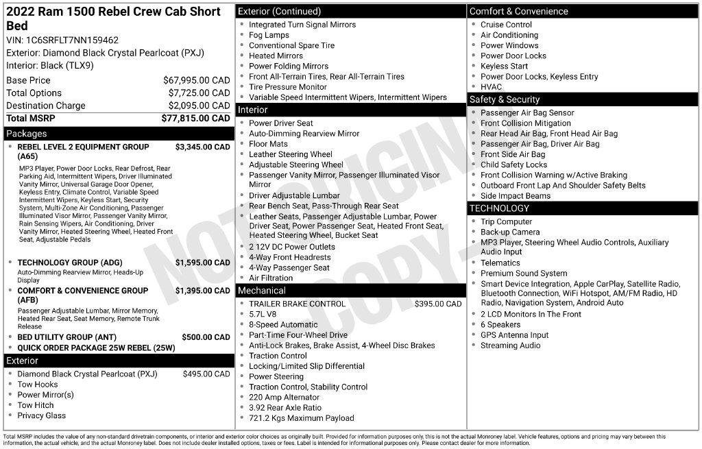 Used 2022 RAM 1500 Rebel w/ Rebel Level 2 Equipment Group AWD/4WD image 14