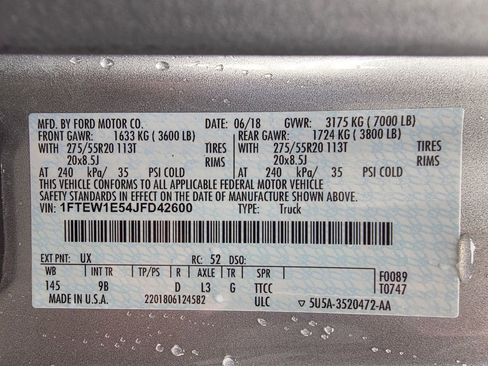 Used 2018 Ford F150 Platinum w/ Equipment Group 701A Luxury image 32