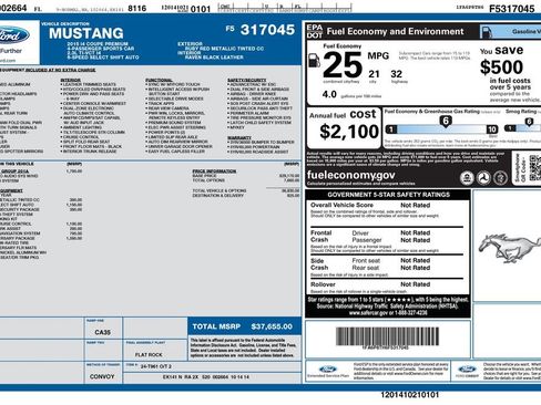 Used 2015 Ford Mustang Premium w/ Equipment Group 201A RWD image 5