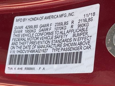 Used 2019 Honda Accord EX image 27
