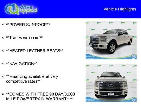 Used 2015 Ford F150 Platinum w/ Equipment Group 701A Luxury AWD/4WD image 12