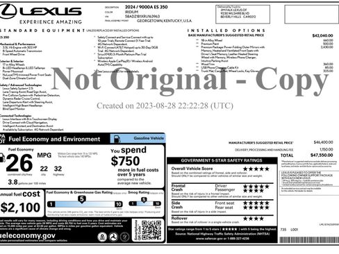 Used 2024 Lexus ES 350 w/ Premium Package FWD image 57