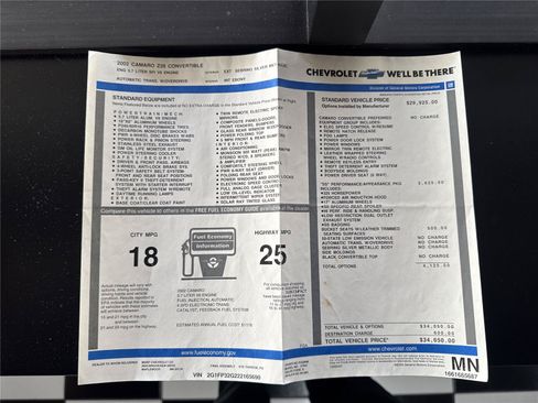 Used 2002 Chevrolet Camaro Z28 w/ SS Performance/Appearance Pkg RWD image 48