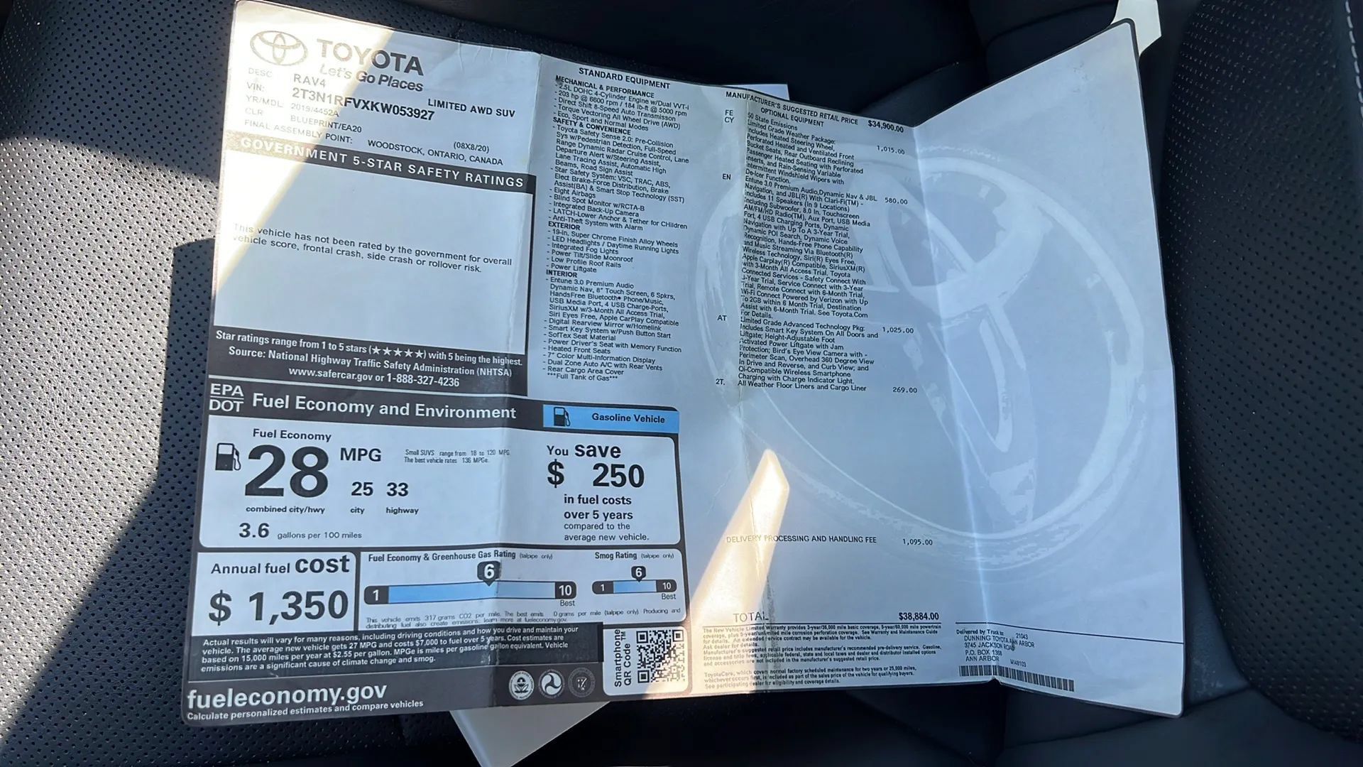 Used 2019 Toyota RAV4 Limited w/ Advanced Technology Package AWD/4WD image 34