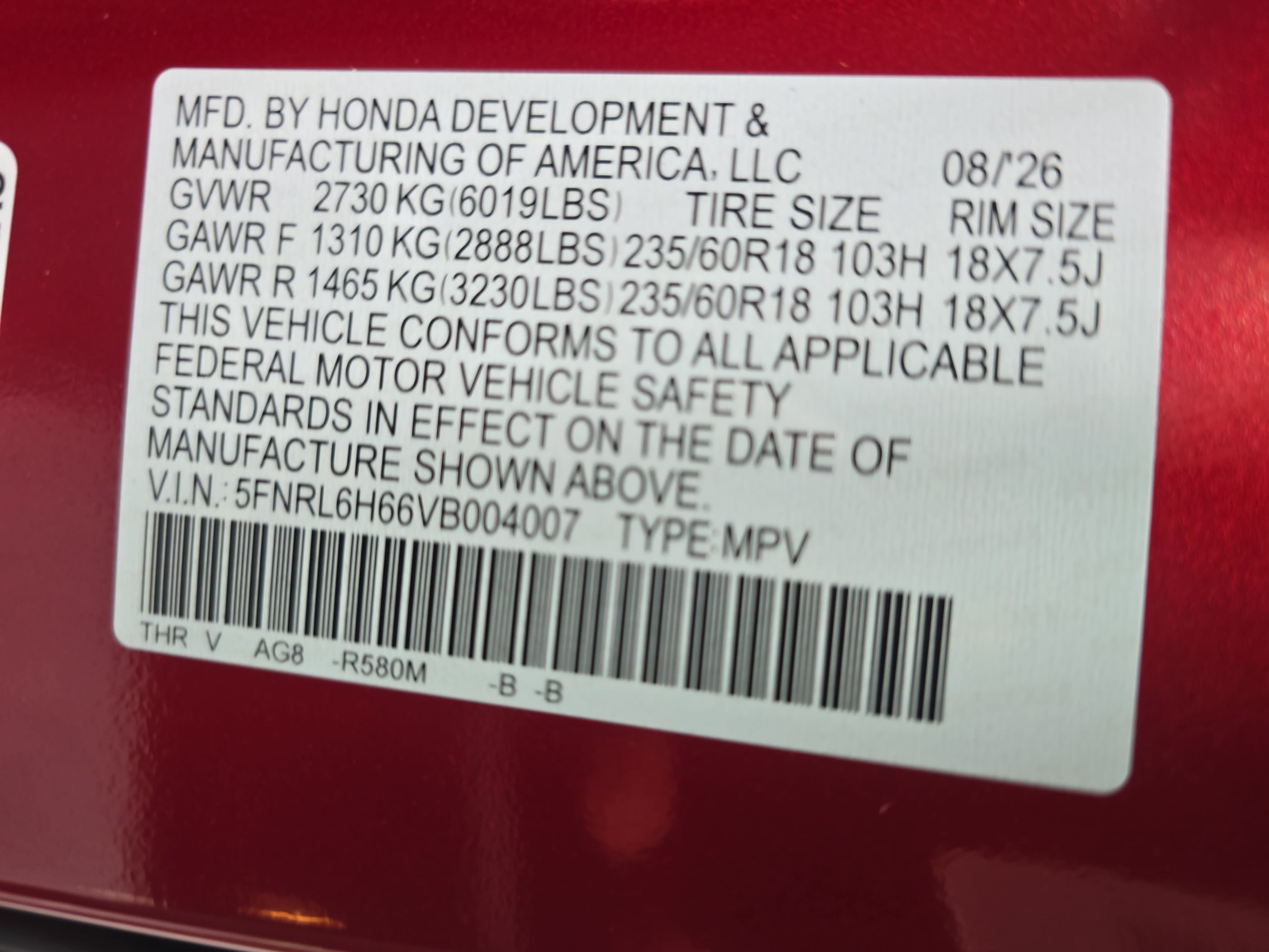 New 2027 Honda Odyssey EX-L image 36