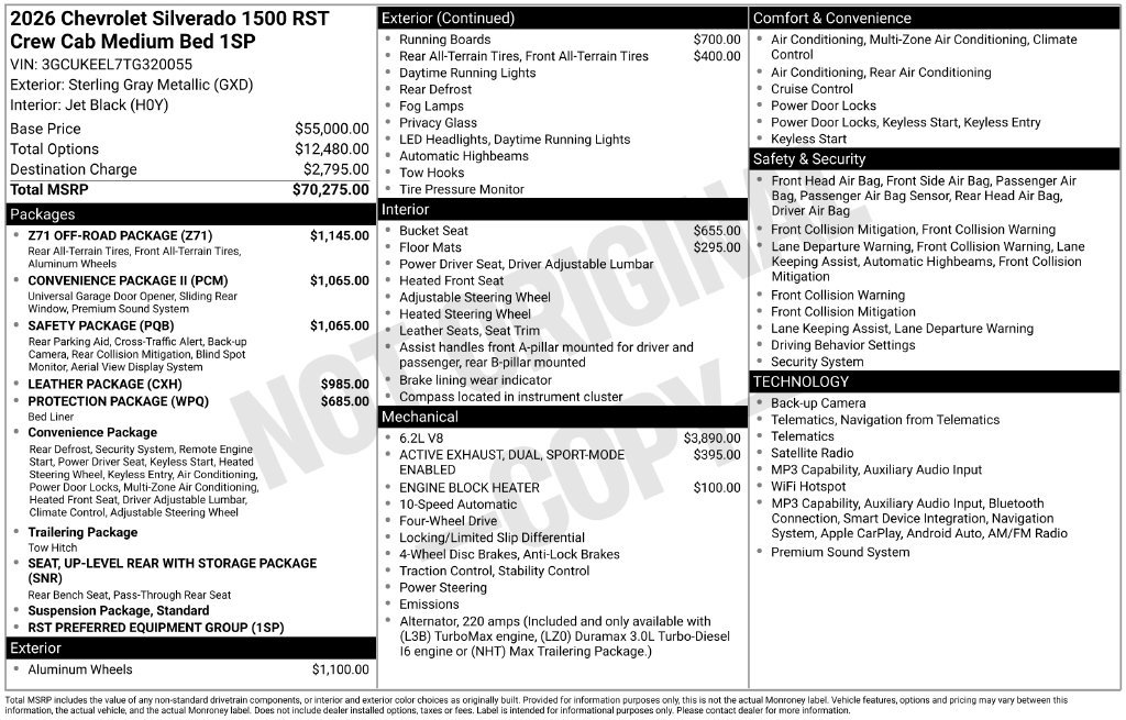 New 2026 Chevrolet Silverado 1500 RST w/ Z71 Off-Road Package AWD/4WD image 25