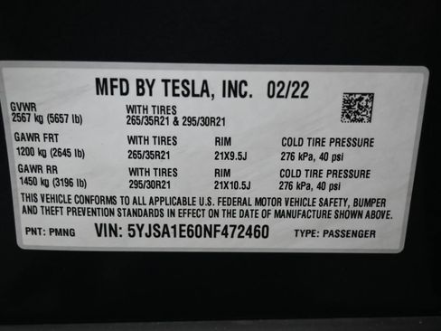 Used 2022 Tesla Model S Plaid AWD/4WD image 9