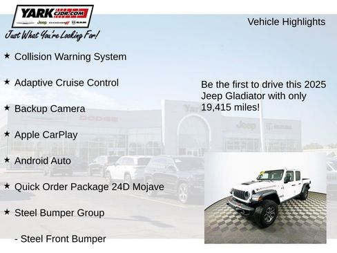 Certified 2025 Jeep Gladiator Mojave w/ Steel Bumper Group image 13