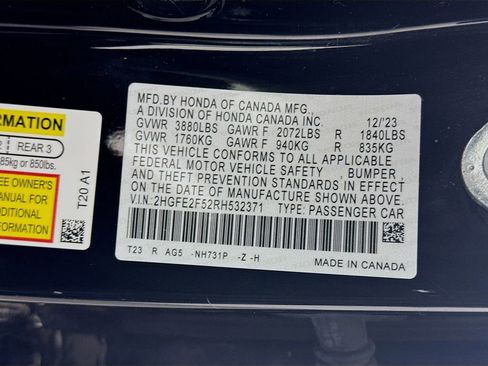 Certified 2024 Honda Civic Sport image 33