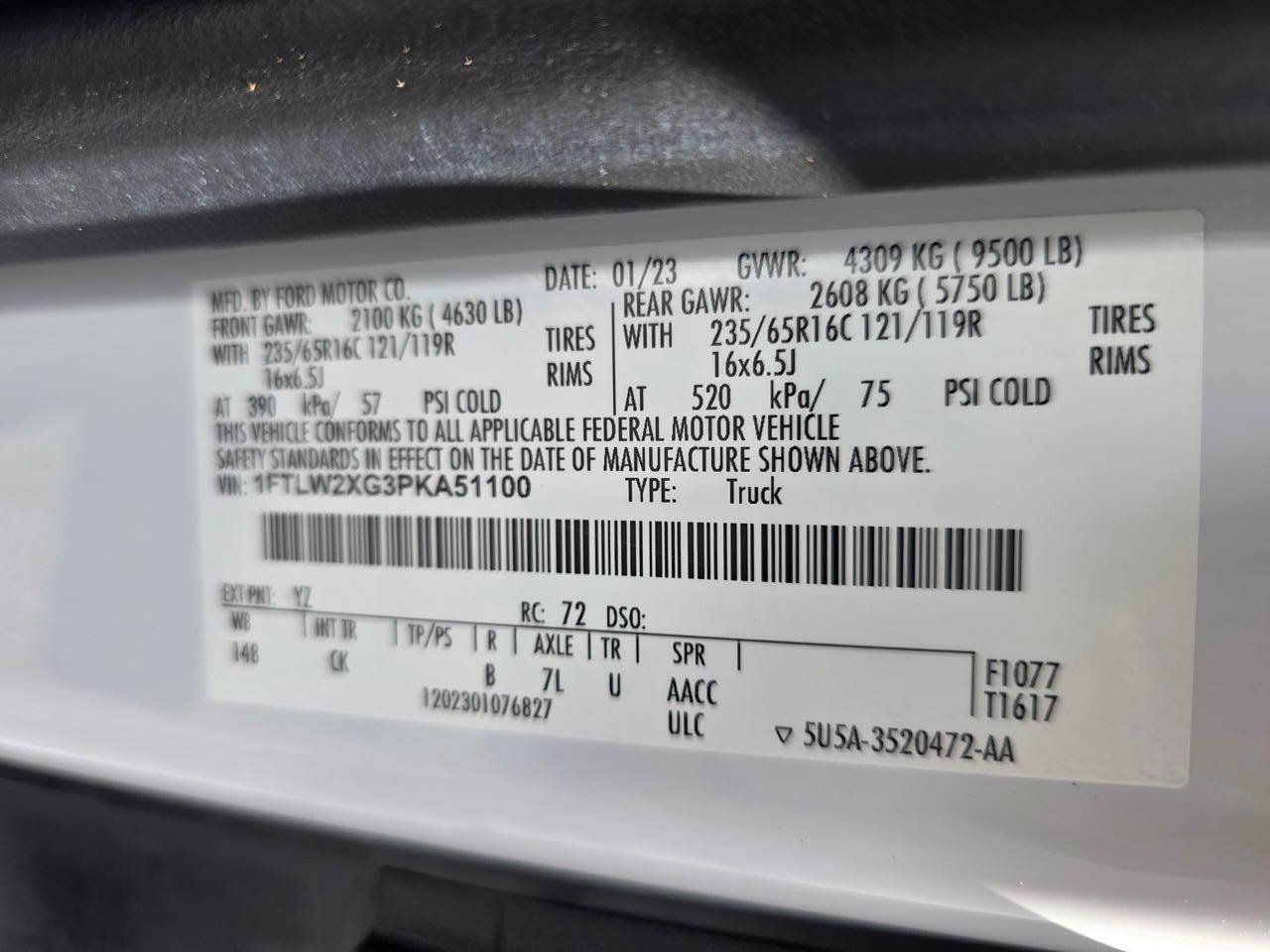 Used 2023 Ford Transit 350 148 High Roof AWD w/ Load Area Protection Package image 23