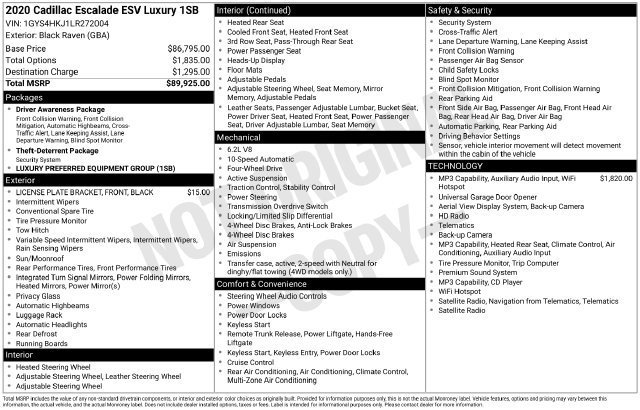 Used 2020 Cadillac Escalade ESV Luxury AWD/4WD image 31