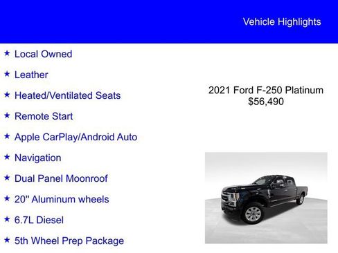 Certified 2021 Ford F250 Platinum AWD/4WD image 2