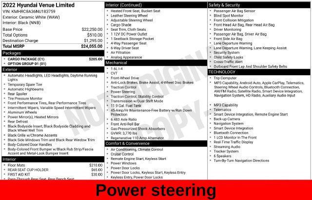 Used 2022 Hyundai Venue Limited w/ Cargo Package FWD image 20