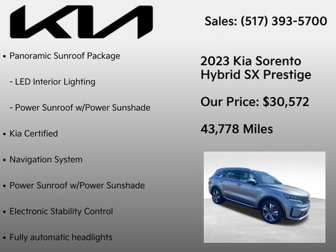 Used 2023 Kia Sorento SX Prestige w/ Panoramic Sunroof Package AWD/4WD image 7