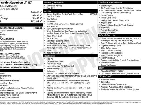 Used 2021 Chevrolet Suburban LT w/ LT Signature Plus Package AWD/4WD image 2
