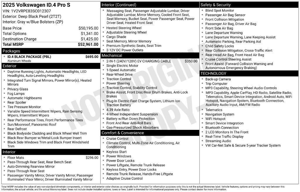 Used 2025 Volkswagen ID.4 Pro S w/ ID.4 Black Package RWD image 6