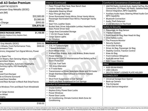 Used 2019 Audi A3 2.0T Premium w/ Convenience Package image 31