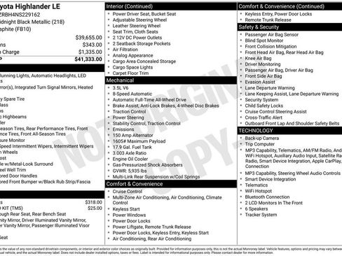 Used 2022 Toyota Highlander LE AWD/4WD image 32