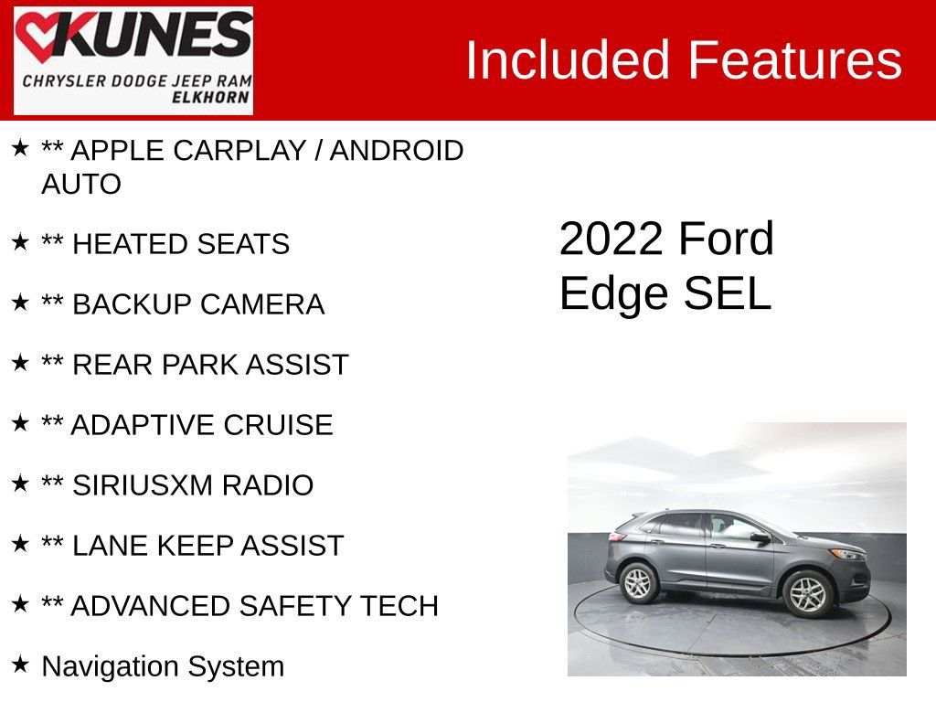 Used 2022 Ford Edge SEL AWD/4WD image 2