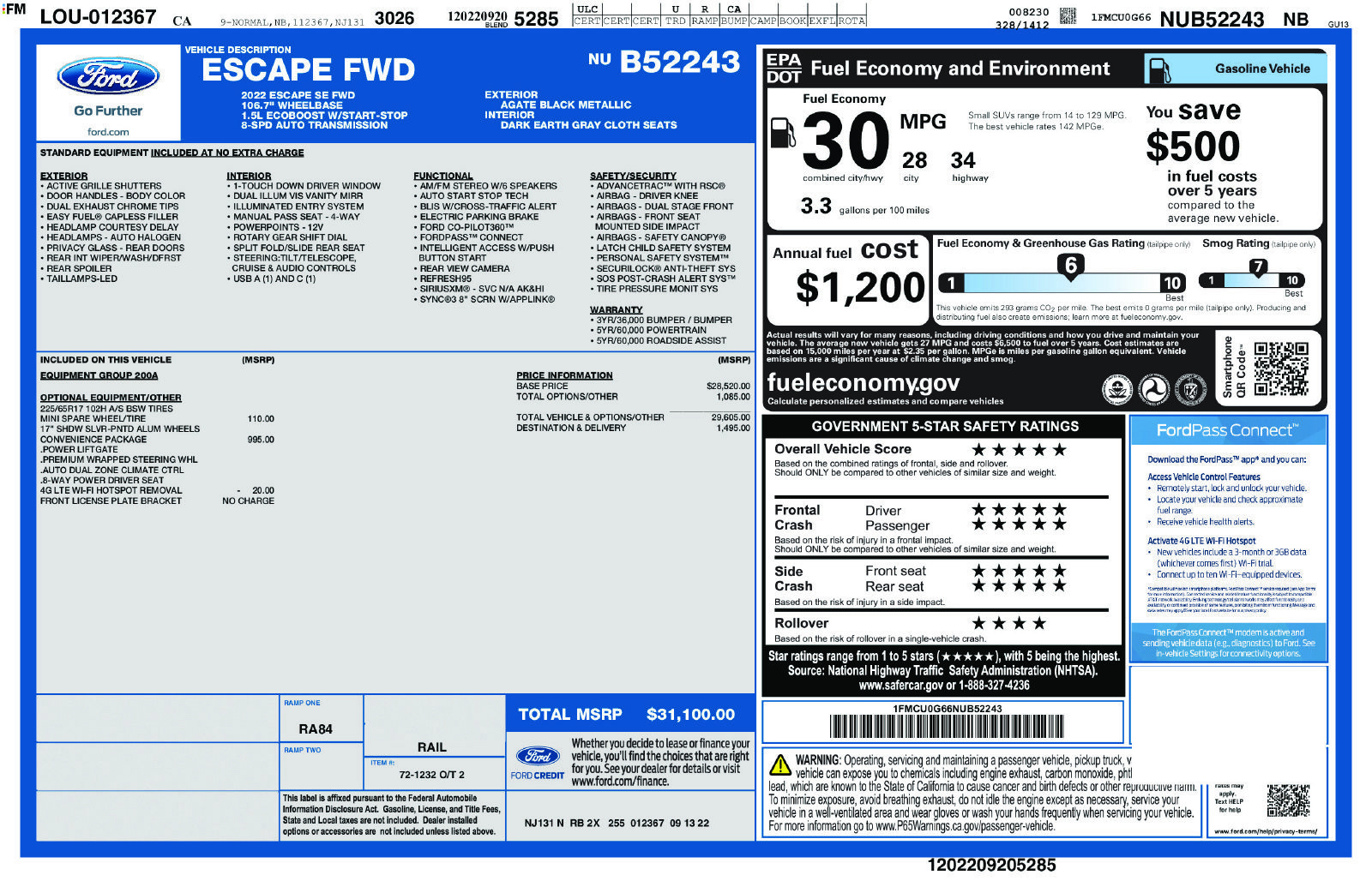 Certified 2022 Ford Escape SE w/ Convenience Package FWD image 33