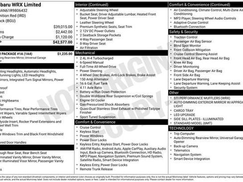 Used 2024 Subaru WRX Limited w/ Popular Package #1A image 32