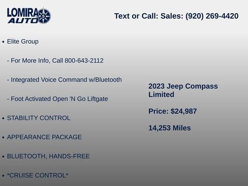 Used 2023 Jeep Compass Limited w/ Elite Group AWD/4WD image 9