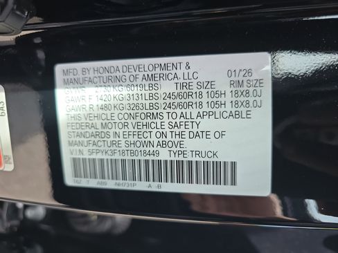 New 2026 Honda Ridgeline Sport image 36