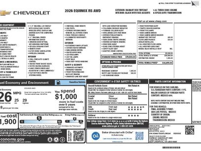 New 2026 Chevrolet Equinox RS w/ Safety and Technology Package