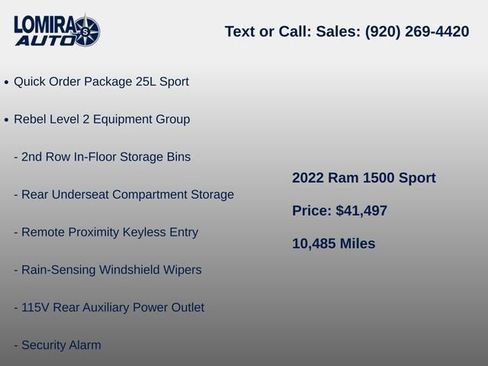 Used 2022 RAM 1500 Sport w/ Rebel Level 2 Equipment Group AWD/4WD image 6