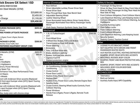 Used 2022 Buick Encore GX Select w/ Sport Touring Package FWD image 39
