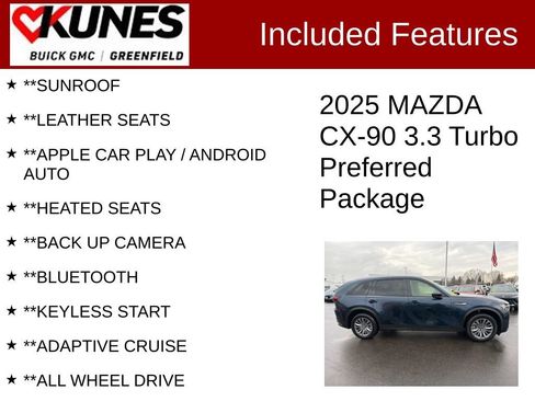 Used 2025 MAZDA CX-90 3.3 Turbo w/ Preferred Package image 2