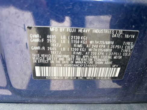 Used 2015 Subaru Outback 2.5i Limited AWD/4WD image 18