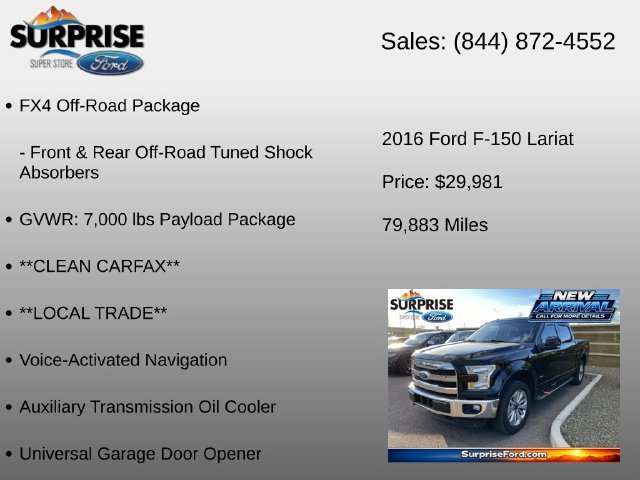 Used 2016 Ford F150 Lariat w/ Equipment Group 501A Mid AWD/4WD image 15