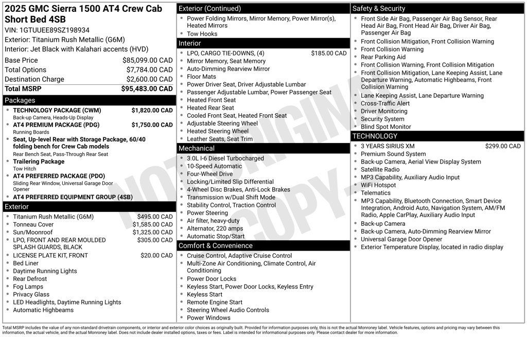 Used 2025 GMC Sierra 1500 AT4 w/ Technology Package AWD/4WD image 1