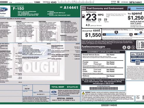 Used 2022 Ford F150 Lariat w/ Equipment Group 502A High AWD/4WD image 46