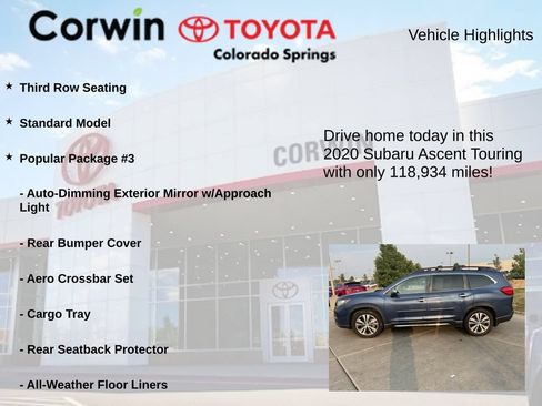 Used 2020 Subaru Ascent Touring w/ Popular Package #3 AWD/4WD image 7