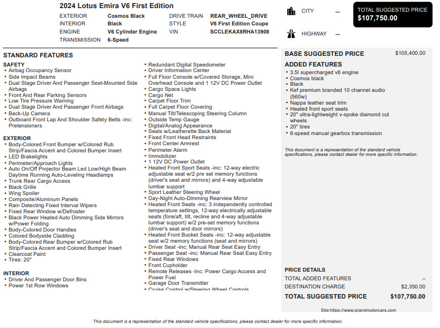Used 2024 Lotus Emira First Edition RWD image 3