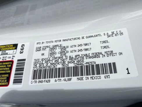 New 2025 Toyota Tacoma SR image 19