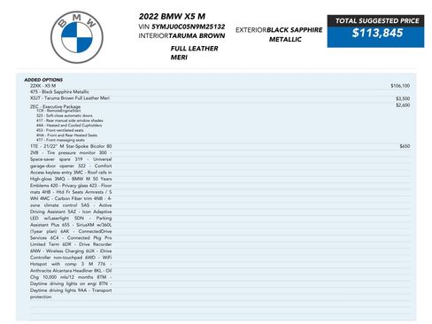 Used 2022 BMW X5 M w/ Executive Package AWD/4WD image 85