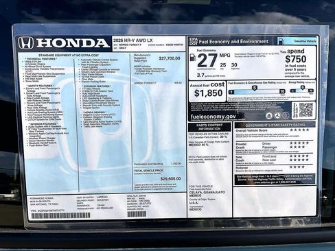 New 2026 Honda HR-V LX image 19