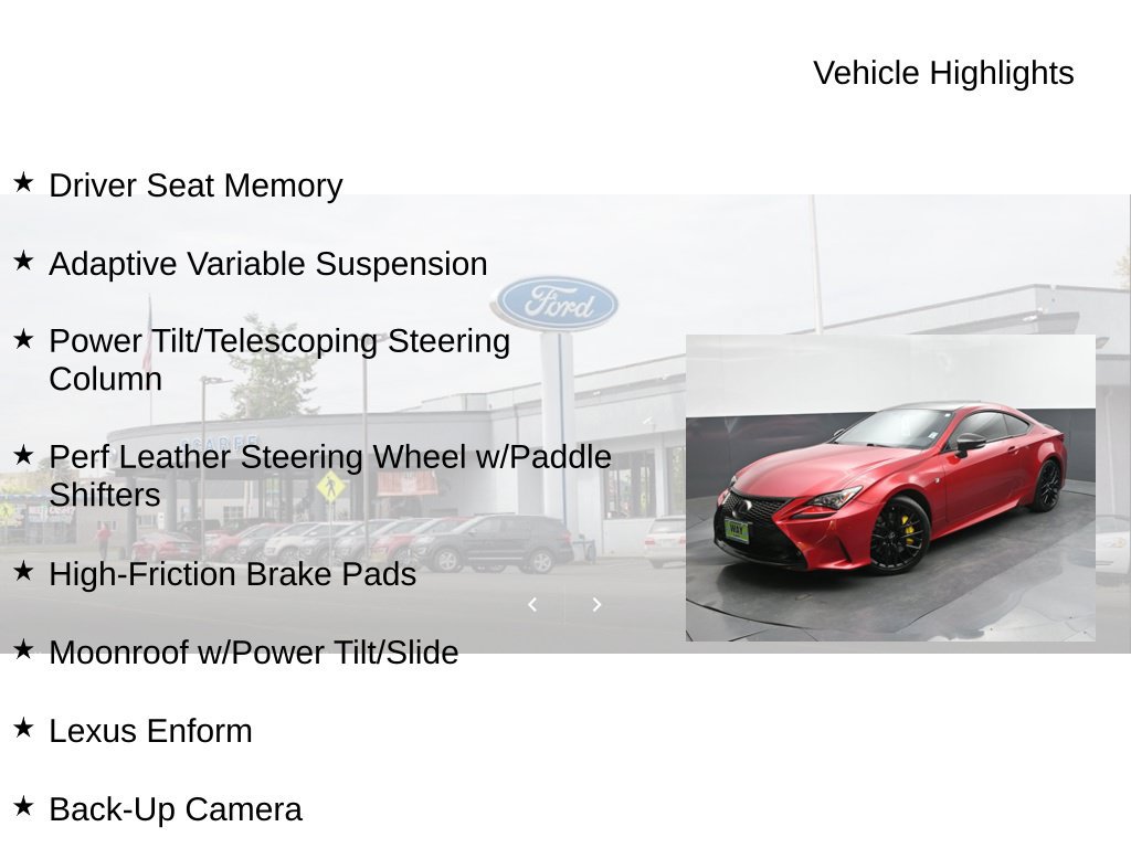 Used 2015 Lexus RC 350 w/ F Sport w/Summer Tires RWD image 18