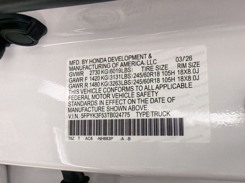 New 2026 Honda Ridgeline RTL image 18