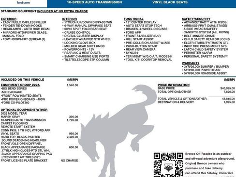 New 2026 Ford Bronco Big Bend AWD/4WD image 11