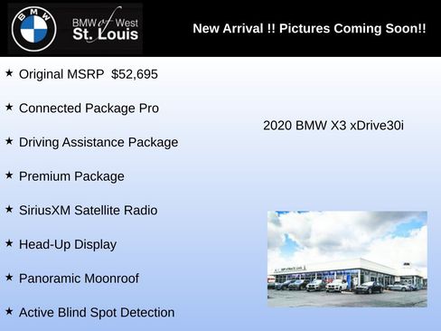 Used 2020 BMW X3 xDrive30i w/ Premium Package AWD/4WD image 3