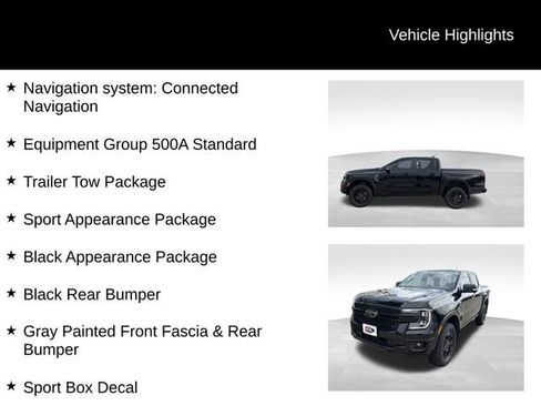 Used 2025 Ford Ranger Lariat w/ Black Appearance Package AWD/4WD image 3