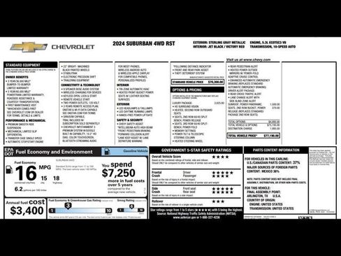 Used 2024 Chevrolet Suburban RST w/ Luxury Package AWD/4WD image 3